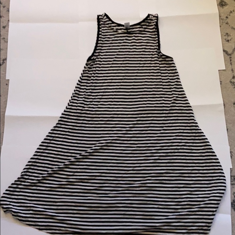 black and white striped dress